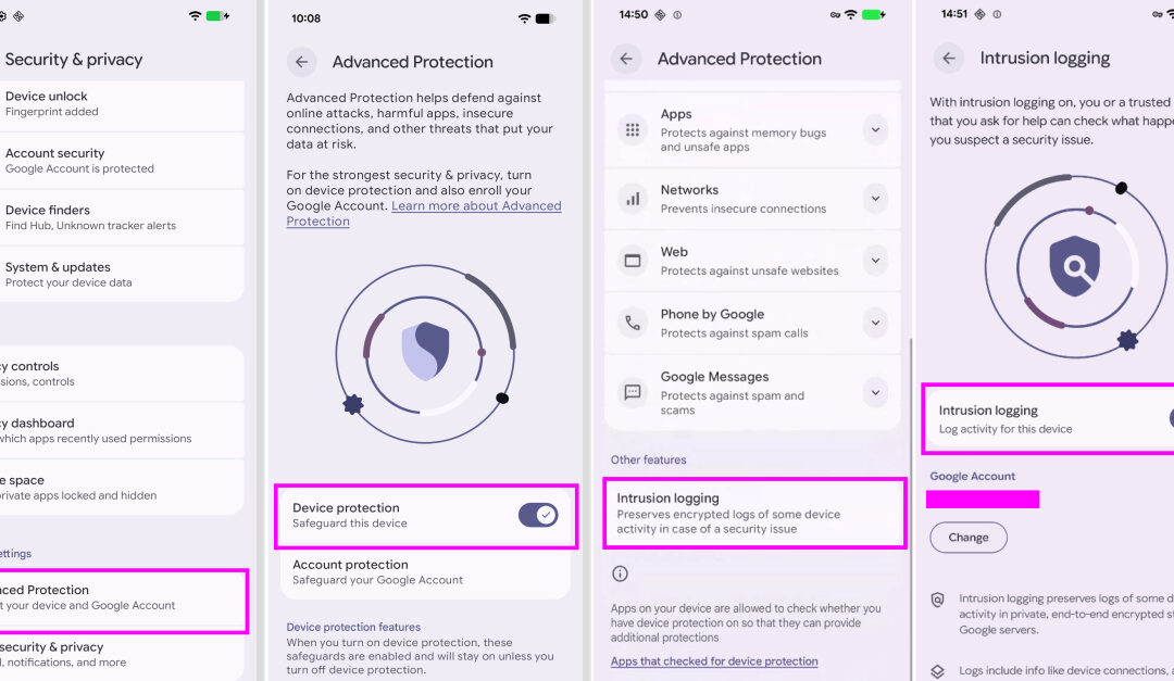 Android Adds Intrusion Logging for Sophisticated Spyware Forensics